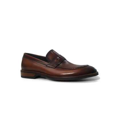 LAILE High Gloss Hand Polished Penny Slip-On Loafers