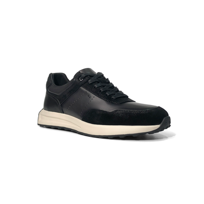 LAILE Hybrid Gloss Leather & Matte Nubuck Retro Runner Trainers
