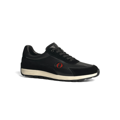 LAILE Dual Material Suede & Polished Leather Vintage Platform Trainers