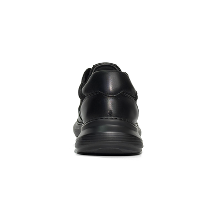 LAILE Black Warrior Casual Men's Leather Shoes, Genuine Leather and Mesh, Breathable, Comfortable, Thick Sole, Versatile