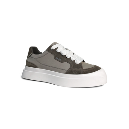 LAILE Dual Tone Nubuck Contrast Panel Platform Skate Sneakers