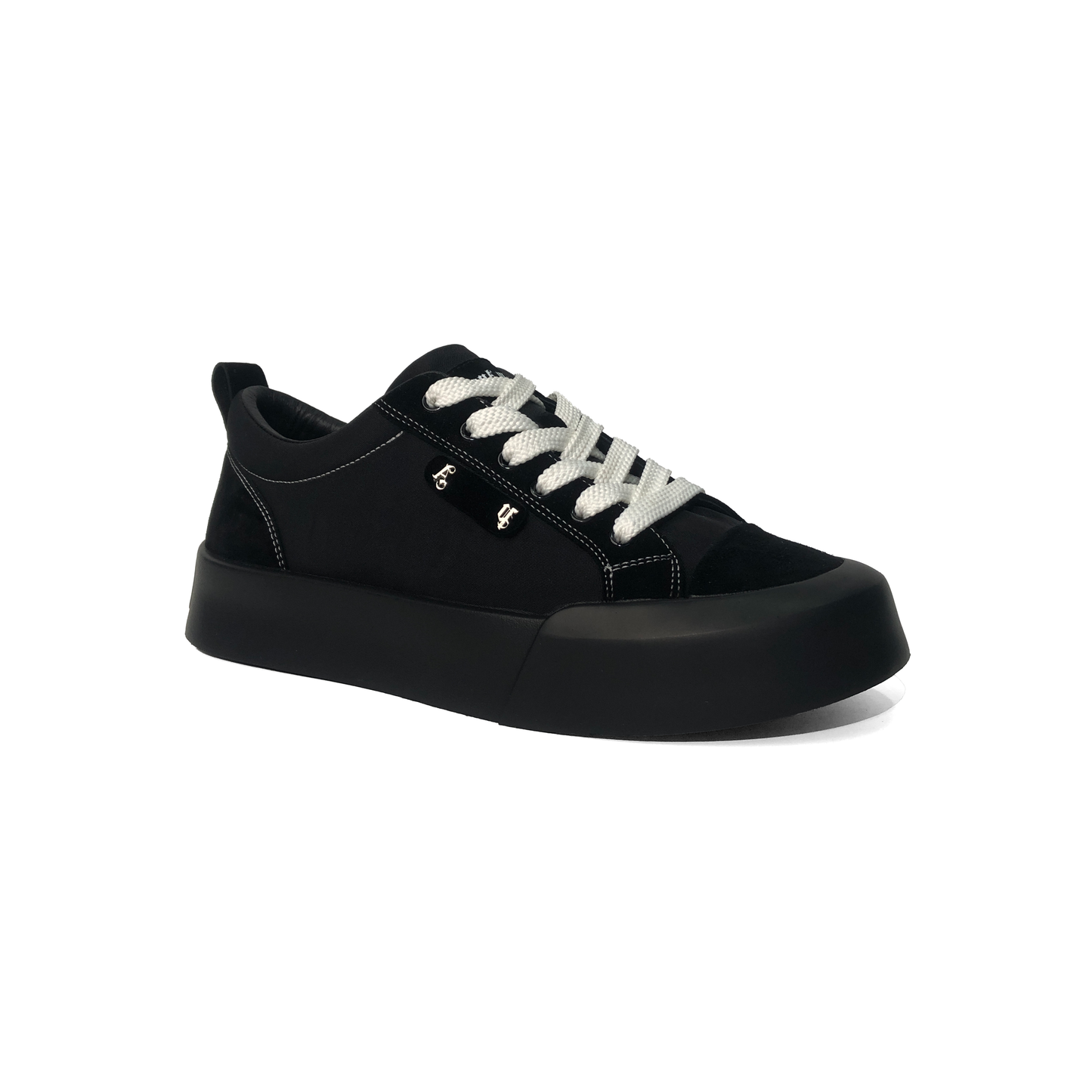 LAILE Hybrid Fabric Suede Toe Cap Platform Skate Sneakers