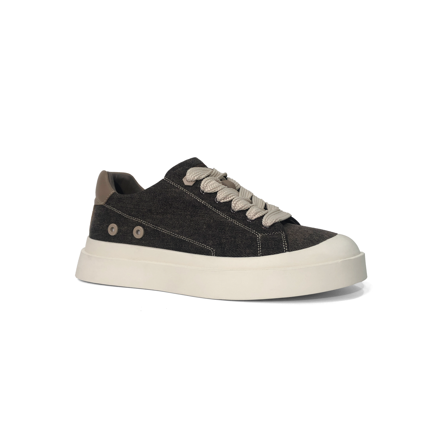 LAILE Heavy Raw Denim Canvas Platform Skate Sneakers