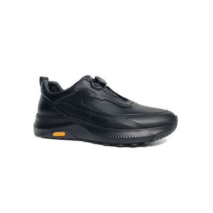 LAILE Full Grain Textured Leather Auto Toggle Elevated Business Trainers