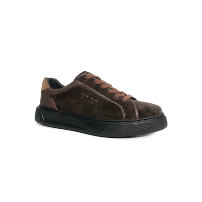 LAILE Polished Full Grain & Matte Nubuck Hybrid Platform Skate Sneakers