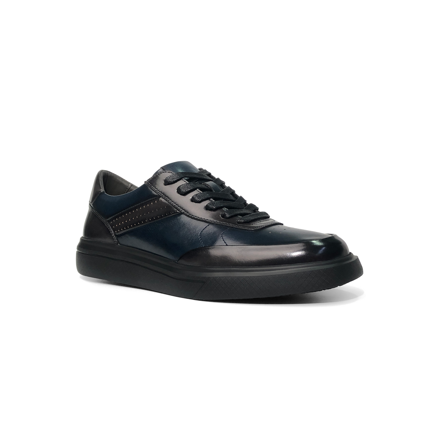 LAILE Hand Gradient Burnished Multi-Split Panel Platform Business Sneakers