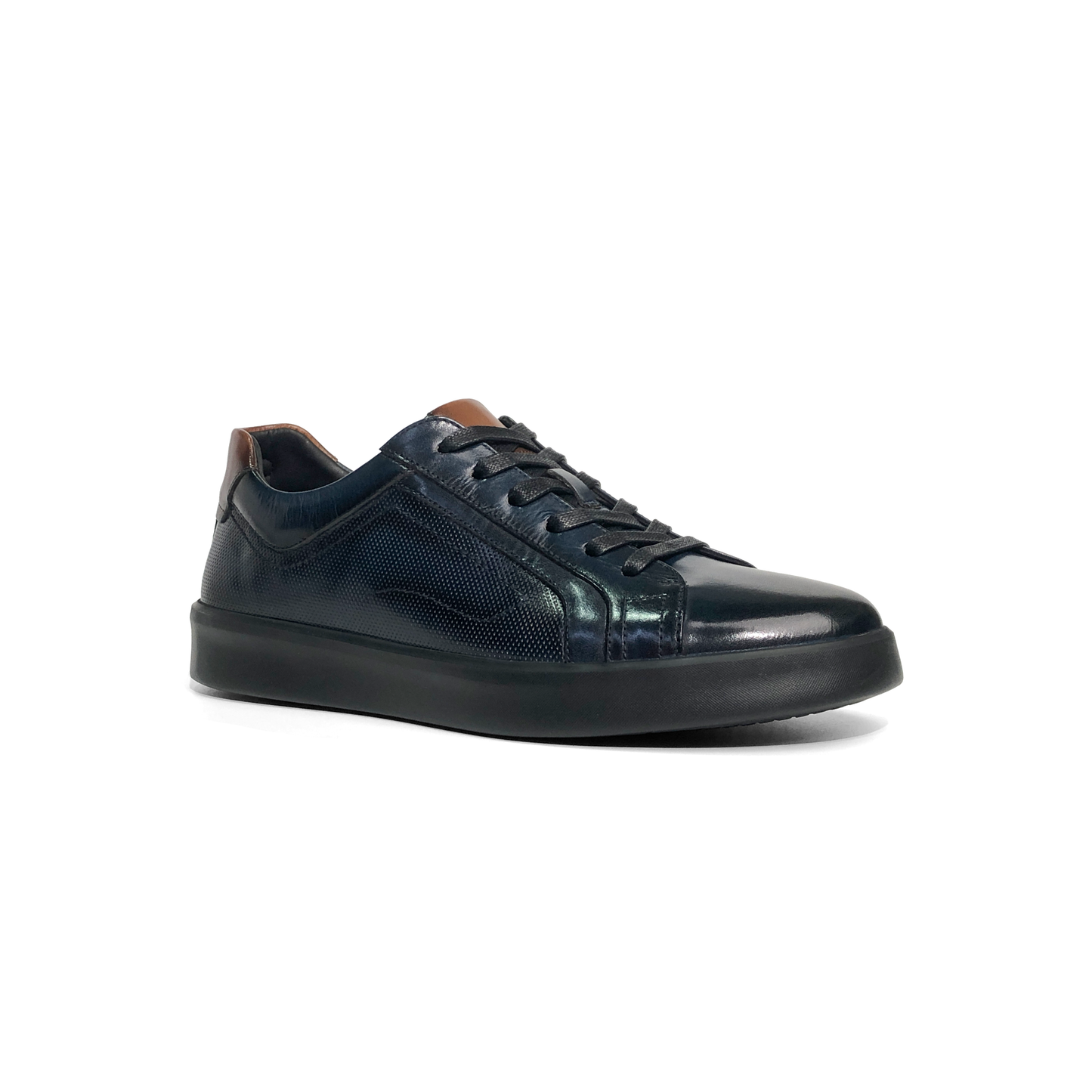 LAILE Mirror Polished Perforated Side Panel Platform Business Sneakers