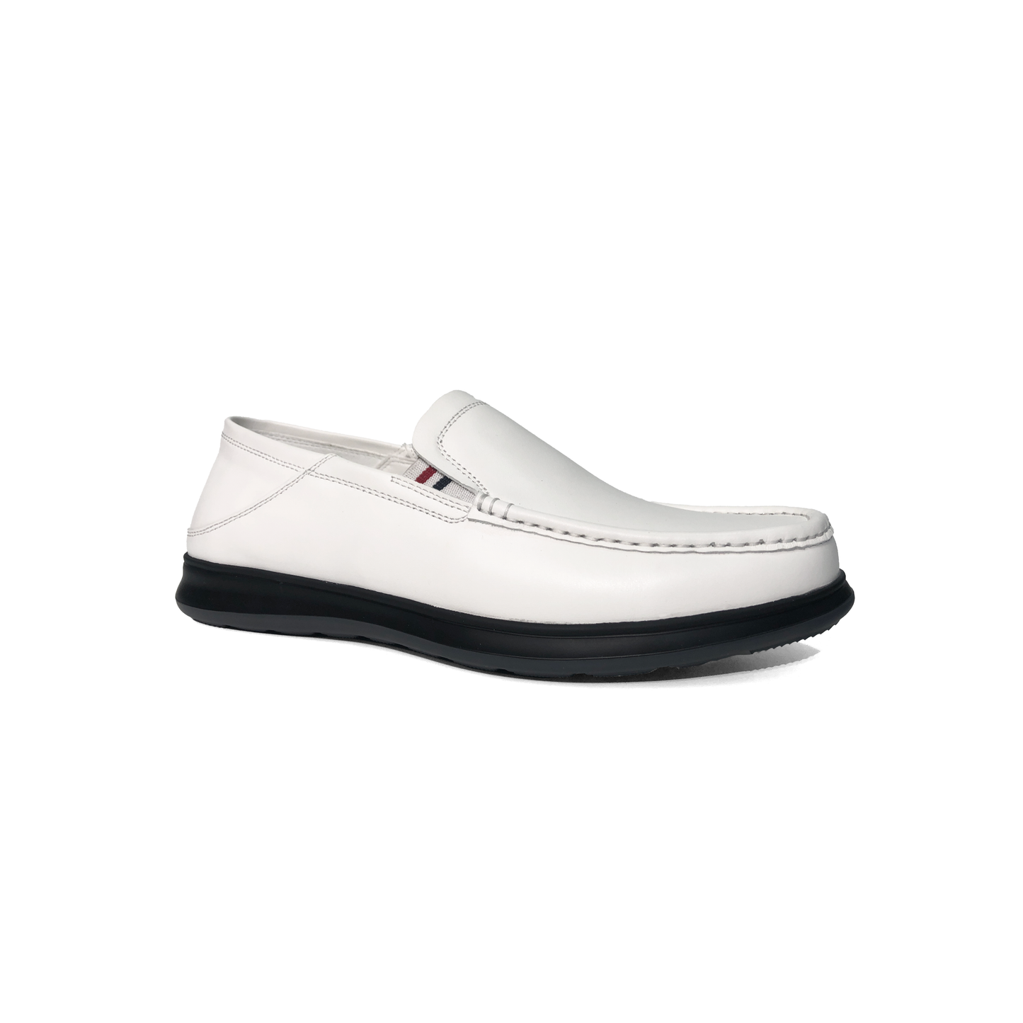 LAILE High Gloss Smooth Leather Slip-On Moc Toe Loafers
