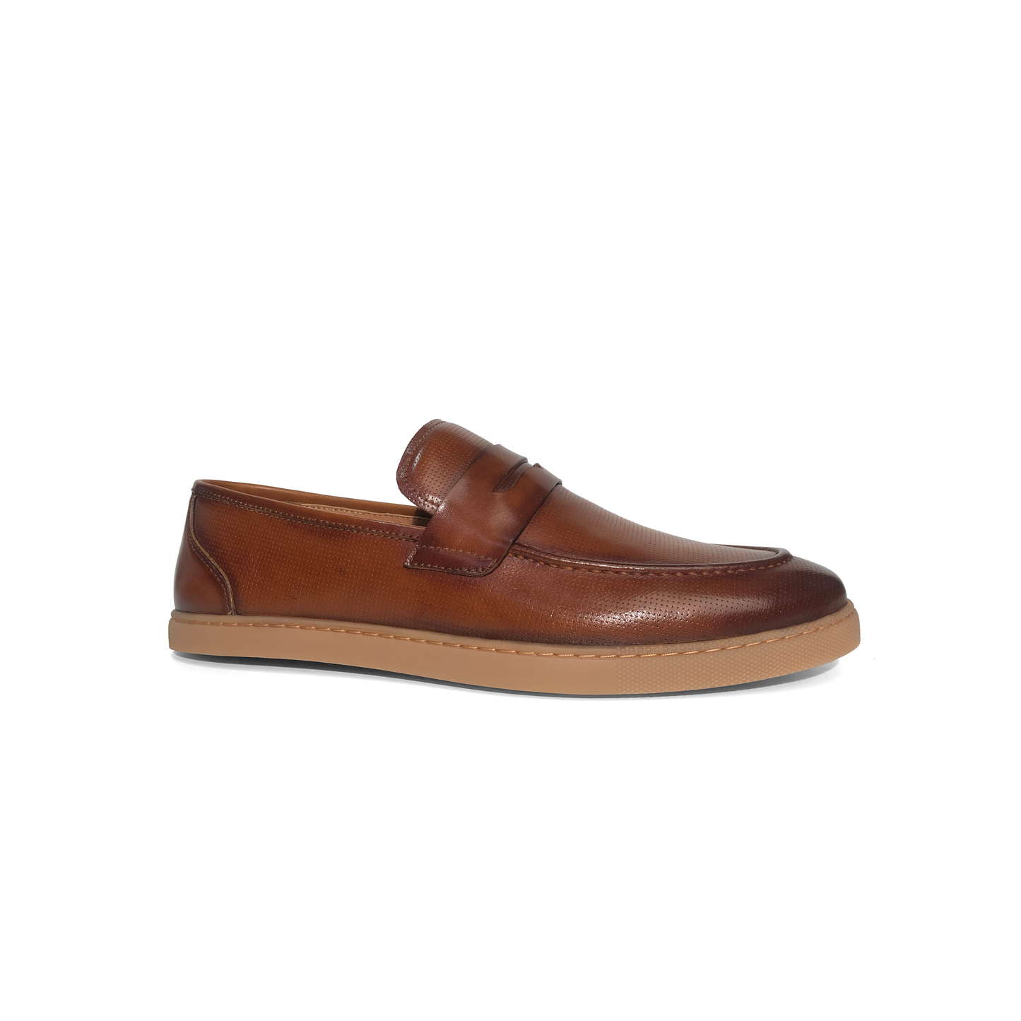 LAILE Micro Perforated Penny Moc Slip-On Loafers