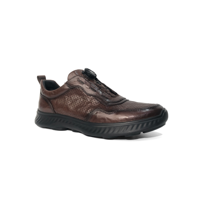 LAILE Hand Antiqued Burnished Perforated Leather Performance Walk Sneakers