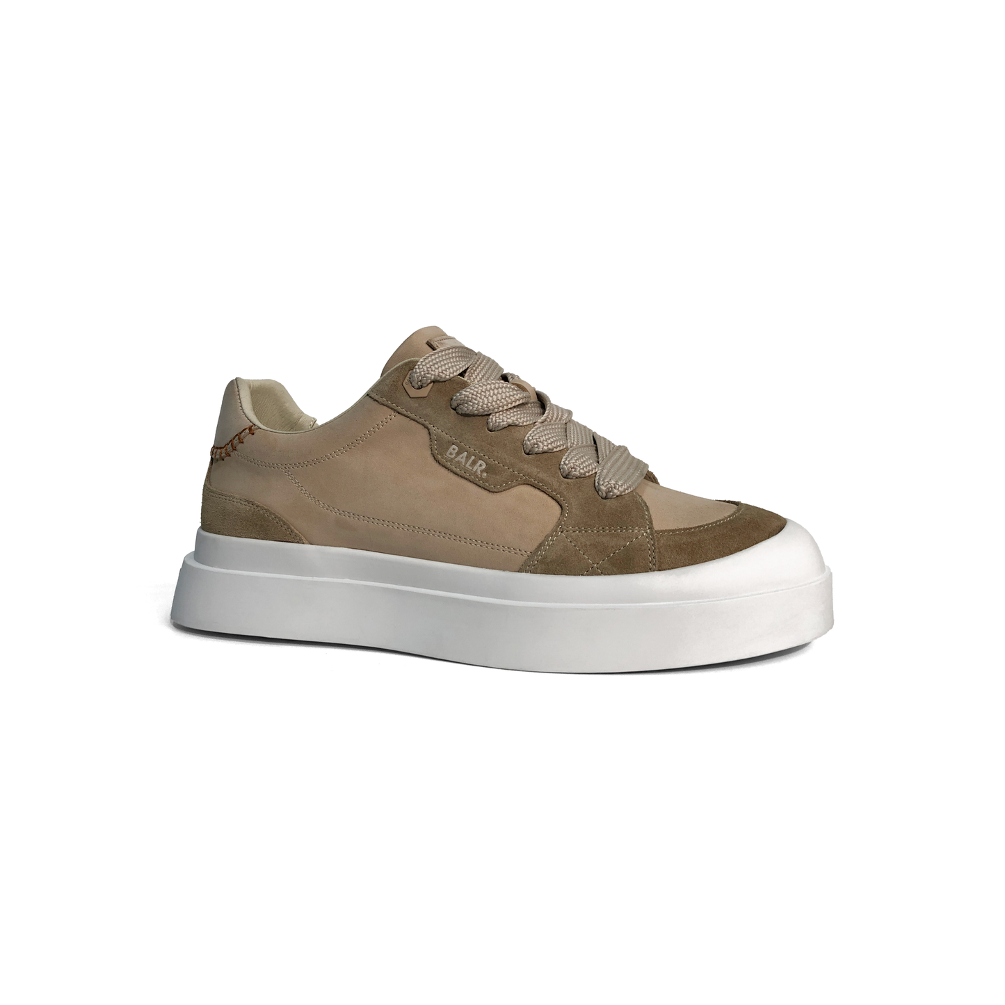LAILE Dual Tone Nubuck Contrast Panel Platform Skate Sneakers