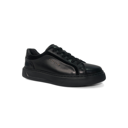 LAILE Polished Full Grain & Matte Nubuck Hybrid Platform Skate Sneakers