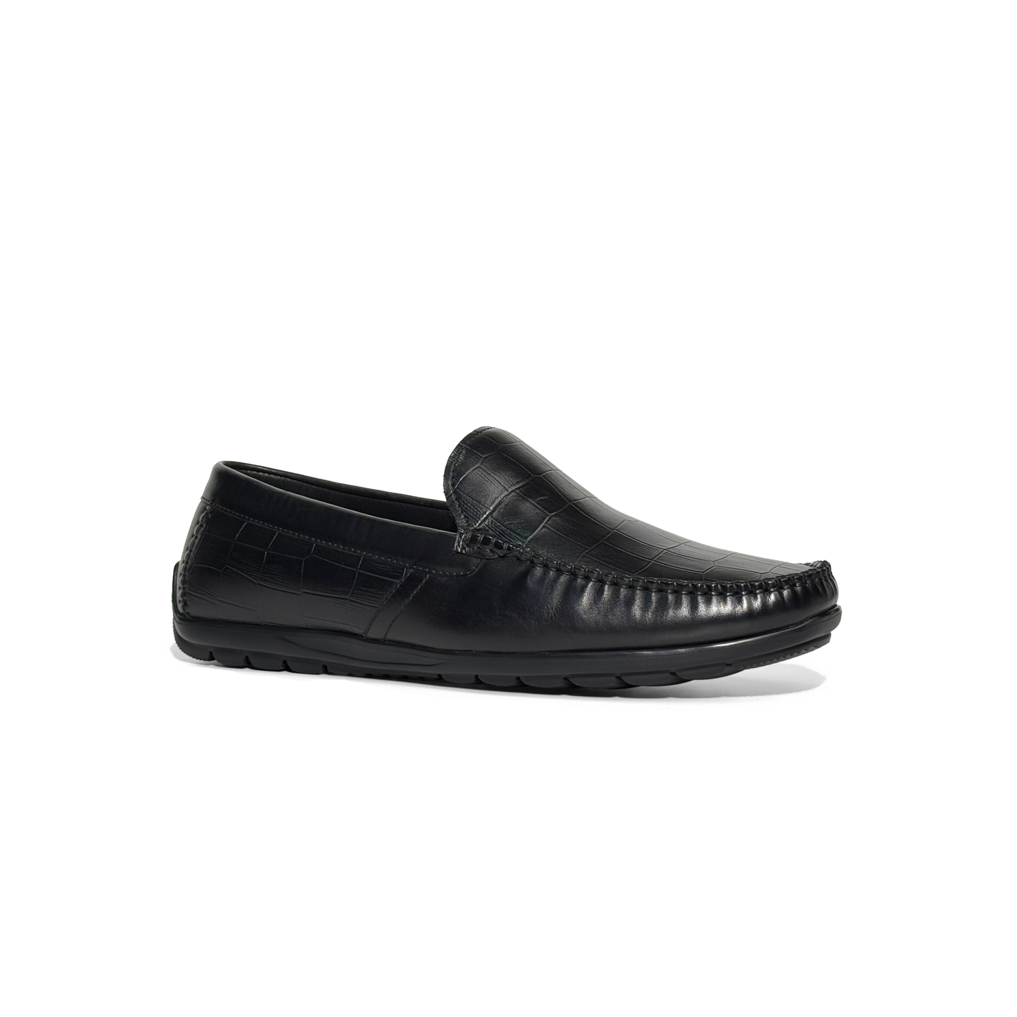 LAILE Full Grain Croc Print Leather Loafers