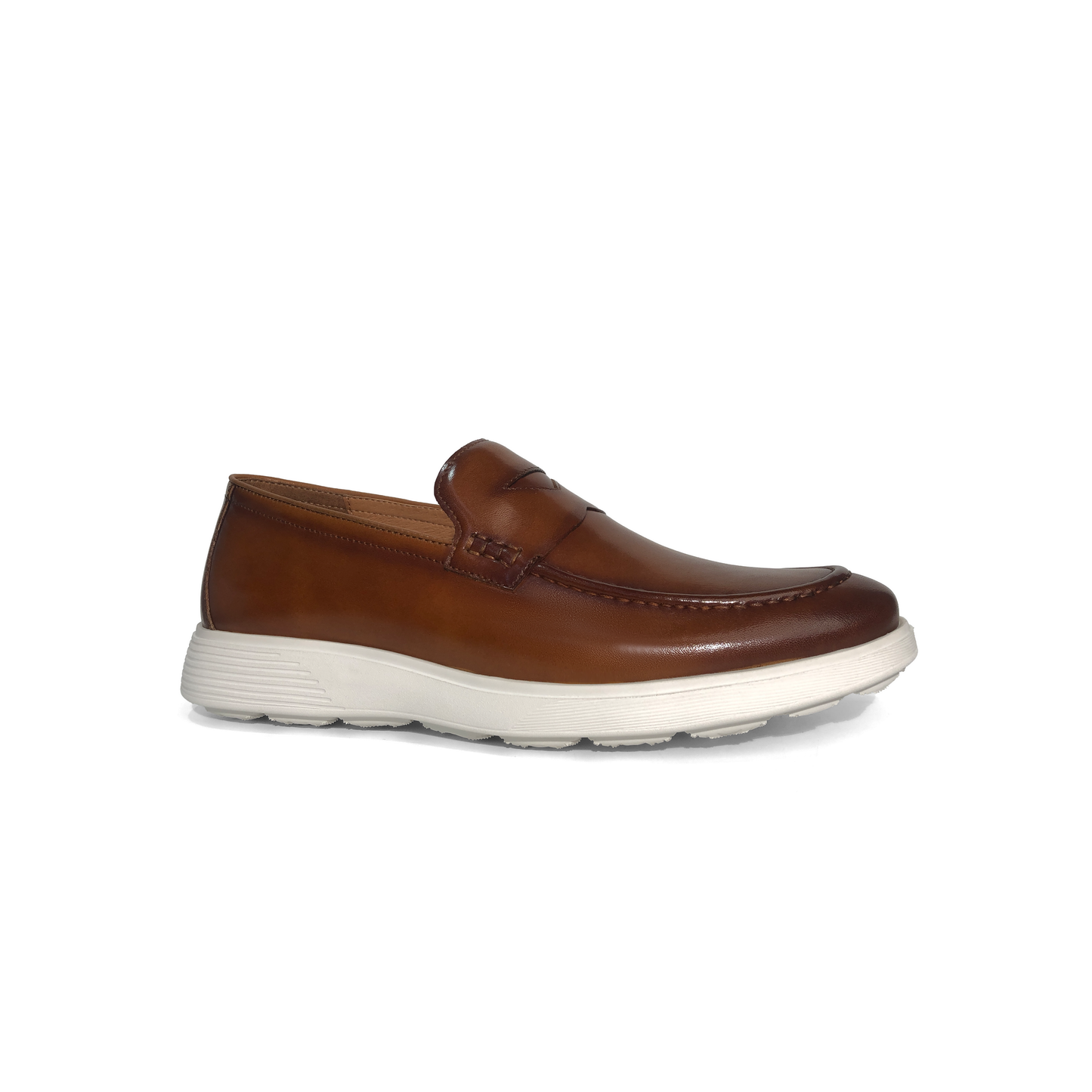LAILE Gloss Burnished Penny Loafer Slip-On Trainers