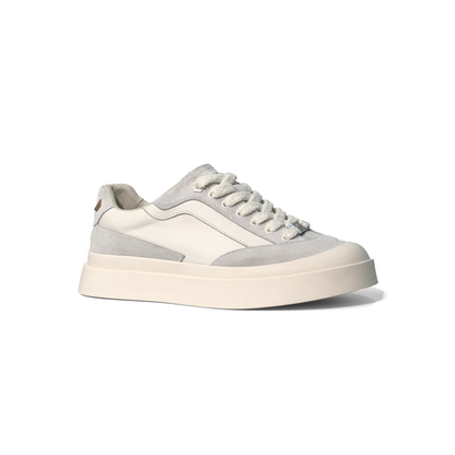 LAILE Tri-Tone Mixed Material Platform Skate Sneakers