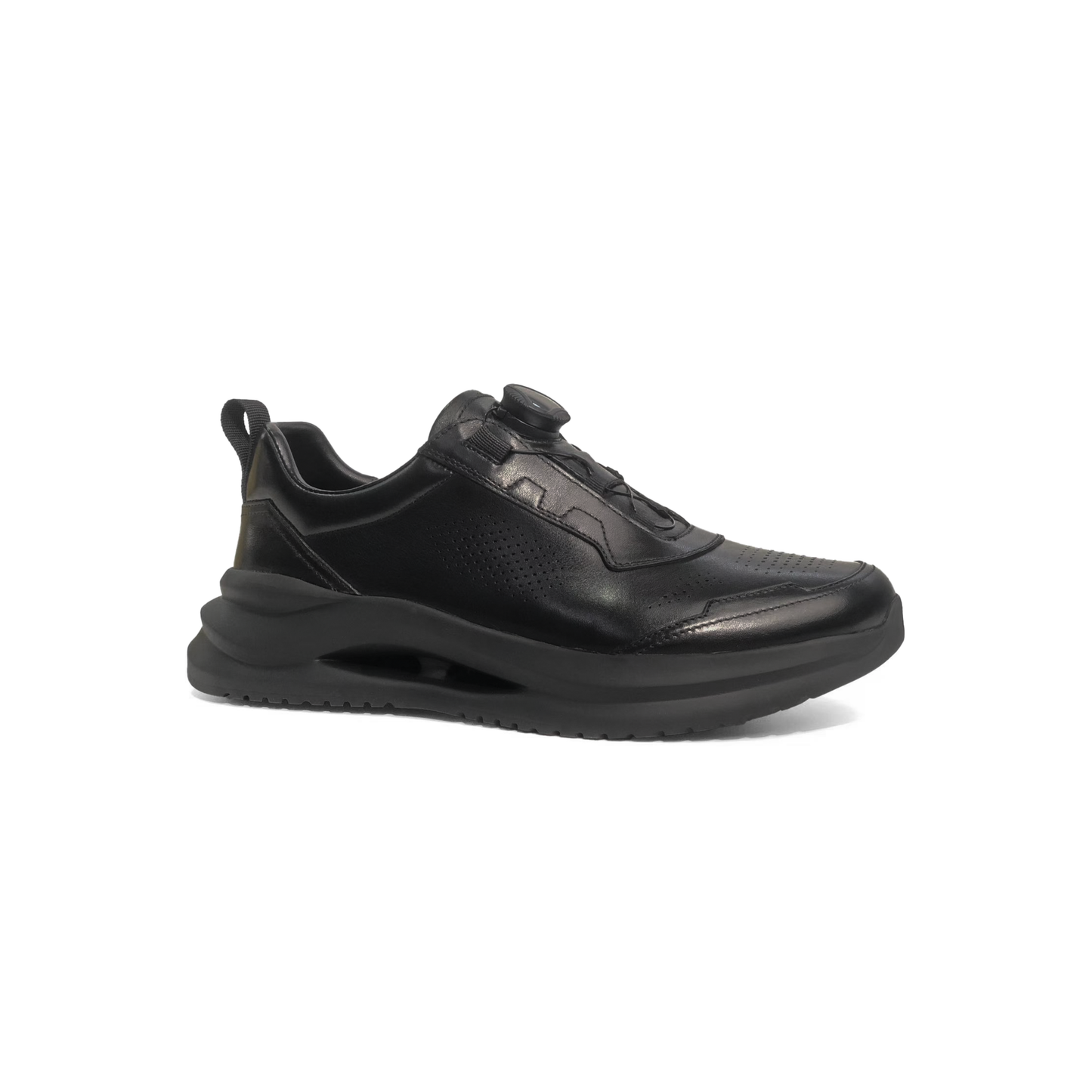LAILE Polished Full Grain Leather Air Cushion Walking Sneakers