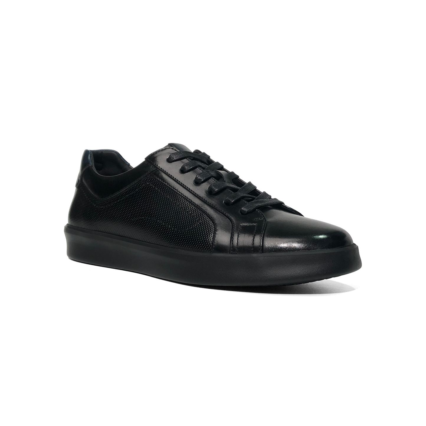 LAILE Mirror Polished Perforated Side Panel Platform Business Sneakers