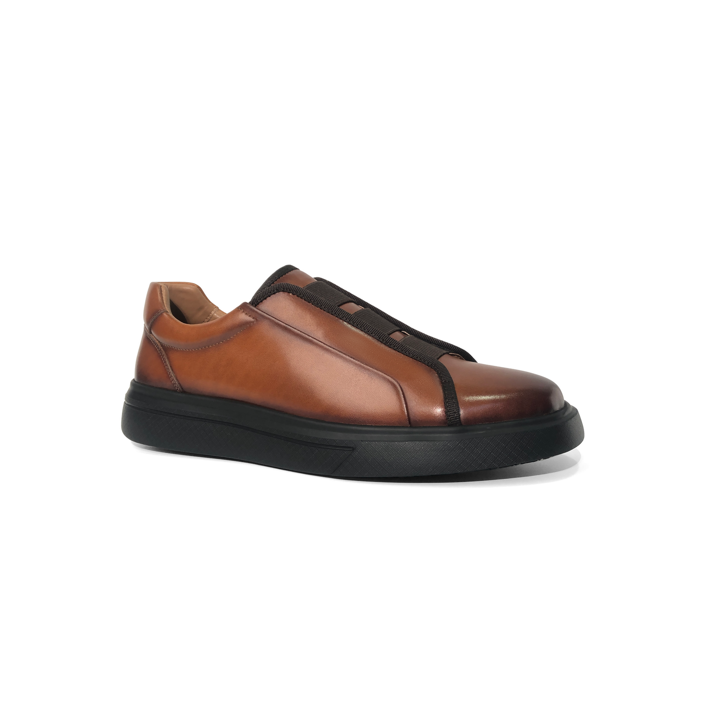 LAILE Polished Calfskin No-Lace Low Top Board Shoes