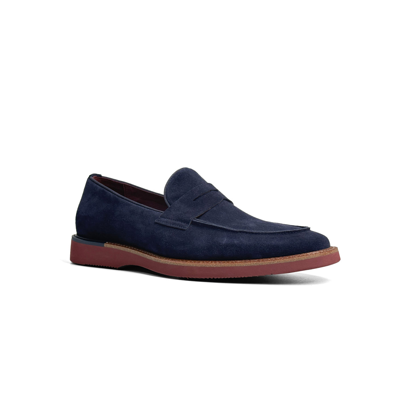 LAILE Matte Nubuck Suede Penny Slip-On Loafers