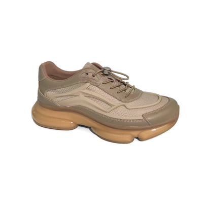 LAILE Gradient Gray Men's Casual Sneakers Thick Sole Height-Increasing Breathable Mesh