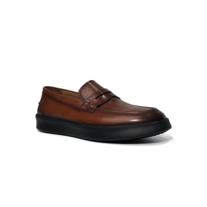 LAILE Hand Antiqued Penny Slip-On Loafers
