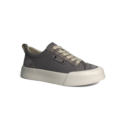 LAILE Hybrid Fabric Suede Toe Cap Platform Skate Sneakers