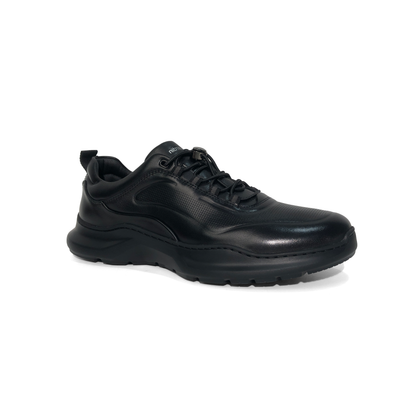 LAILE Polished Full Grain Perforated Auto Lace Walking Trainers