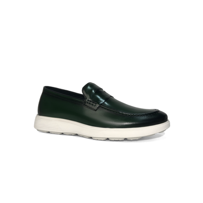 LAILE Gloss Burnished Penny Loafer Slip-On Trainers