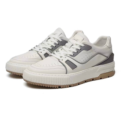 LAILE RetroCraft Leather Low-Top Sneakers for Men – Minimalist Design, Soft Comfort, Everyday Versatility